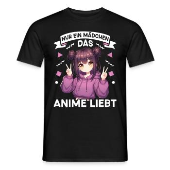 Juste une fille qui aime les mangas Kawaii animés - T-shirt homme - noir - Devant - AI Model Male 178 light (178cm)