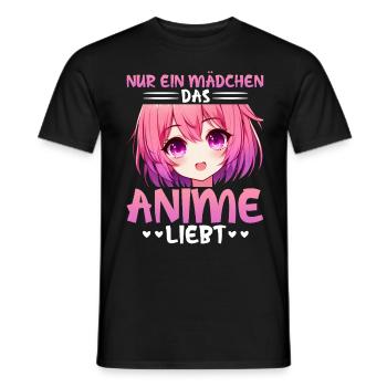 Juste une fille qui aime les mangas Kawaii animés - T-shirt homme - noir - Devant - AI Model Male 178 light (178cm)
