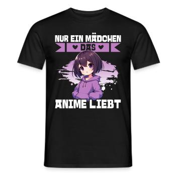 Juste une fille qui aime les mangas Kawaii animés - T-shirt homme - noir - Devant - AI Model Male 178 light (178cm)