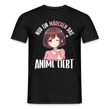 Juste une fille qui aime les mangas Kawaii animés - T-shirt homme - noir - Devant - AI Model Male 178 light (178cm)