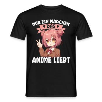 Juste une fille qui aime les mangas Kawaii animés - T-shirt homme - noir - Devant - AI Model Male 178 light (178cm)