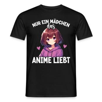 Juste une fille qui aime les mangas Kawaii animés - T-shirt homme - noir - Devant - AI Model Male 178 light (178cm)