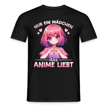 Juste une fille qui aime les mangas Kawaii animés - T-shirt homme - noir - Devant - AI Model Male 178 light (178cm)