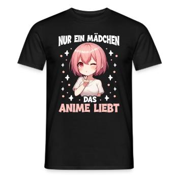 Juste une fille qui aime les mangas Kawaii animés - T-shirt homme - noir - Devant - AI Model Male 178 light (178cm)