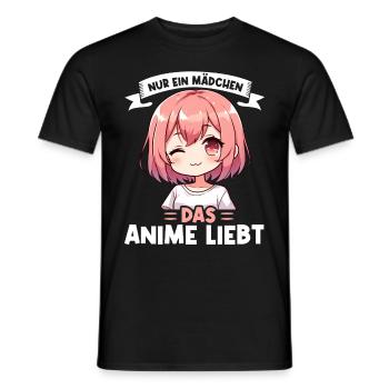 Juste une fille qui aime les mangas Kawaii animés - T-shirt homme - noir - Devant - AI Model Male 178 light (178cm)