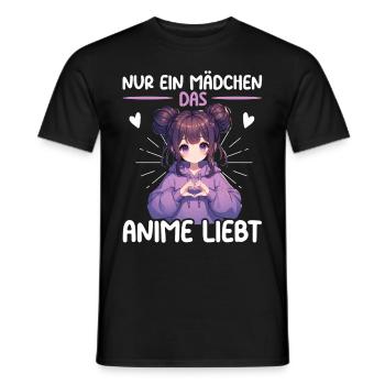 Juste une fille qui aime les mangas Kawaii animés - T-shirt homme - noir - Devant - AI Model Male 178 light (178cm)