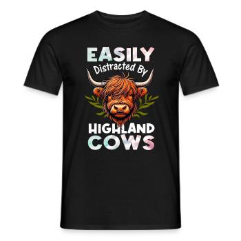 Scottish Highland Cow Scotland Farm - Men's T-Shirt - black - Front - AI Model Male 178 light (178cm)