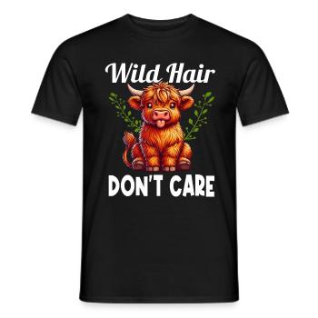 Scottish Highland Cow Scotland Farm - Men's T-Shirt - black - Front - AI Model Male 178 light (178cm)