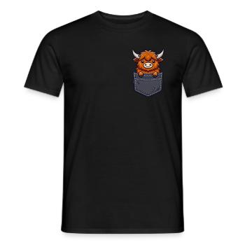 Scottish Highland Cow Scotland Farm - Men's T-Shirt - black - Front - AI Model Male 178 light (178cm)