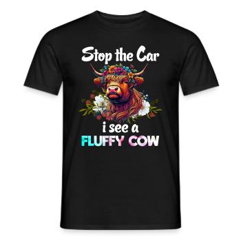 Scottish Highland Cow Scotland Farm - Men's T-Shirt - black - Front - AI Model Male 178 light (178cm)