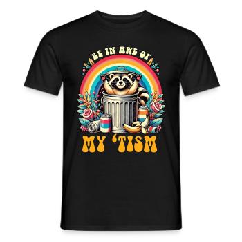Soyez en admiration devant mes ratons laveurs autistes - T-shirt homme - noir - Devant - AI Model Male 178 light (178cm)