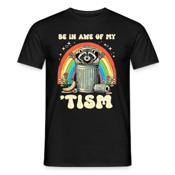 Soyez en admiration devant mes ratons laveurs autistes - T-shirt homme - noir - Devant - AI Model Male 178 light (178cm)