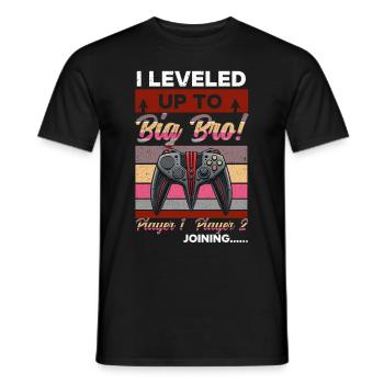 Level Bis Big Brother Console Gamer Elder - Männer T-Shirt - Schwarz - Vorne - AI Model Male 178 light (178cm)