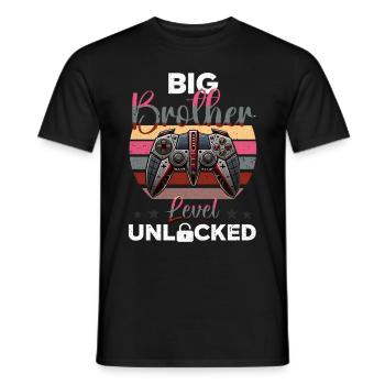 Level Bis Big Brother Console Gamer Elder - Männer T-Shirt - Schwarz - Vorne - AI Model Male 178 light (178cm)