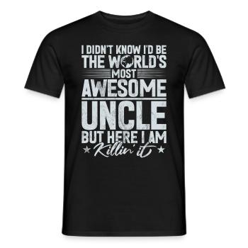 Meilleur oncle fier oncle citation humour - T-shirt homme - noir - Devant - AI Model Male 178 light (178cm)