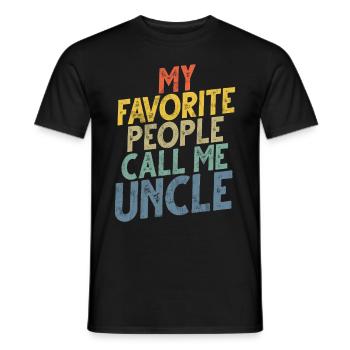 Meilleur oncle fier oncle citation humour - T-shirt homme - noir - Devant - AI Model Male 178 light (178cm)