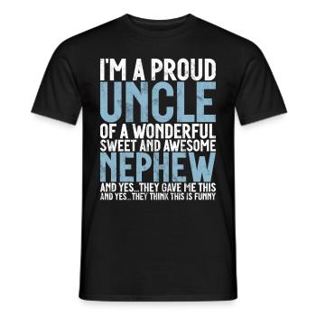 Meilleur oncle fier oncle citation humour - T-shirt homme - noir - Devant - AI Model Male 178 light (178cm)