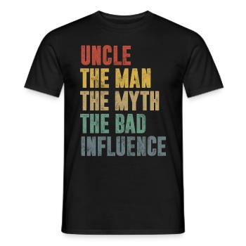 Meilleur oncle fier oncle citation humour - T-shirt homme - noir - Devant - AI Model Male 178 light (178cm)