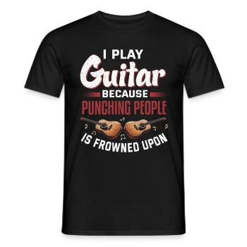 Gitarrist Musiker Gitarrenmusik - Männer T-Shirt - Schwarz - Vorne - AI Model Male 178 light (178cm)