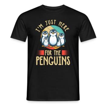 Pingouins Oiseau Amoureux des Pingouins Passionné - T-shirt homme - noir - Devant - AI Model Male 178 light (178cm)