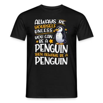 Pingouins Oiseau Amoureux des Pingouins Passionné - T-shirt homme - noir - Devant - AI Model Male 178 light (178cm)