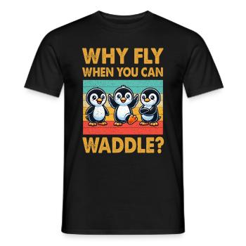Pingouins Oiseau Amoureux des Pingouins Passionné - T-shirt homme - noir - Devant - AI Model Male 178 light (178cm)