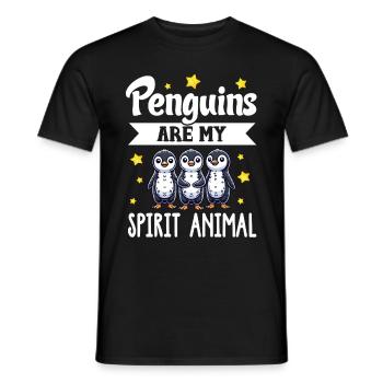 Pingouins Oiseau Amoureux des Pingouins Passionné - T-shirt homme - noir - Devant - AI Model Male 178 light (178cm)