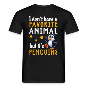 Pingouins Oiseau Amoureux des Pingouins Passionné - T-shirt homme - noir - Devant - AI Model Male 178 light (178cm)