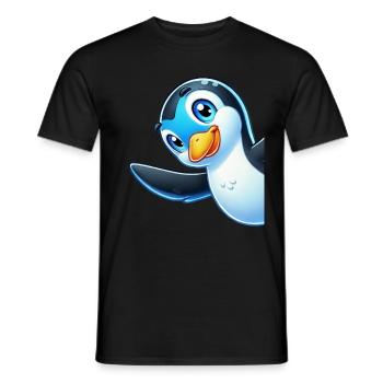 Pingouins Oiseau Amoureux des Pingouins Passionné - T-shirt homme - noir - Devant - AI Model Male 178 light (178cm)