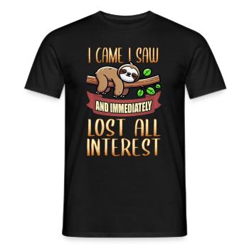 Sloths, Animal Lover, Sloth Lover, Lazy Sloth - Men's T-Shirt - black - Front - AI Model Male 178 light (178cm)