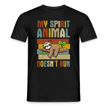 Sloths, Animal Lover, Sloth Lover, Lazy Sloth - Men's T-Shirt - black - Front - AI Model Male 178 light (178cm)