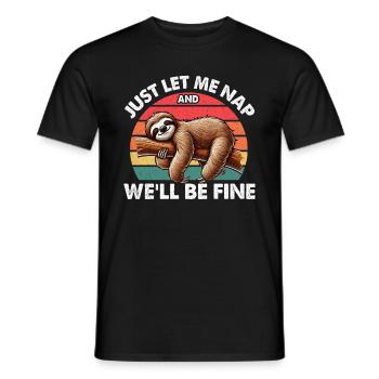 Sloths, Animal Lover, Sloth Lover, Lazy Sloth - Men's T-Shirt - black - Front - AI Model Male 178 light (178cm)