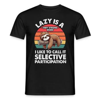 Sloths, Animal Lover, Sloth Lover, Lazy Sloth - Men's T-Shirt - black - Front - AI Model Male 178 light (178cm)