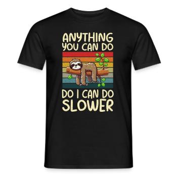 Sloths, Animal Lover, Sloth Lover, Lazy Sloth - Men's T-Shirt - black - Front - AI Model Male 178 light (178cm)
