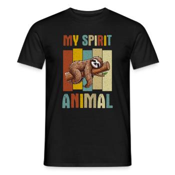 Sloths, Animal Lover, Sloth Lover, Lazy Sloth - Men's T-Shirt - black - Front - AI Model Male 178 light (178cm)