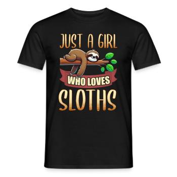 Sloths, Animal Lover, Sloth Lover, Lazy Sloth - Men's T-Shirt - black - Front - AI Model Male 178 light (178cm)