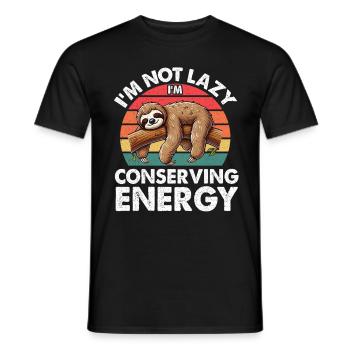 Sloths, Animal Lover, Sloth Lover, Lazy Sloth - Men's T-Shirt - black - Front - AI Model Male 178 light (178cm)