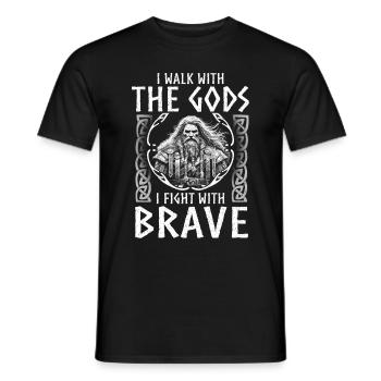 Viking Norse Gods Nordman Mythology - Men's T-Shirt - black - Front - AI Model Male 178 light (178cm)