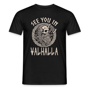 Viking Norse Gods Nordman Mythology - Men's T-Shirt - black - Front - AI Model Male 178 light (178cm)