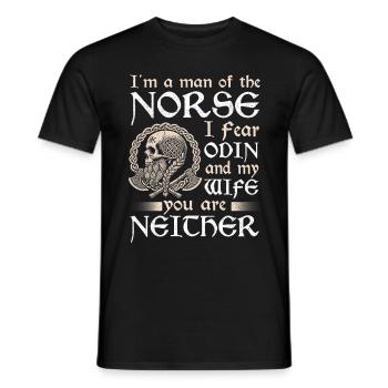 Viking Norse Gods Nordman Mythology - Men's T-Shirt - black - Front - AI Model Male 178 light (178cm)