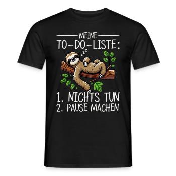 Faultier Fauler Faultierliebhaber Faultiere - Männer T-Shirt - Schwarz - Vorne - AI Model Male 178 light (178cm)
