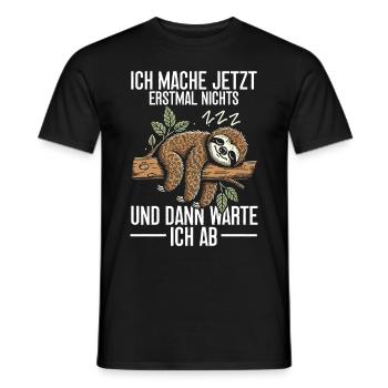 Faultier Fauler Faultierliebhaber Faultiere - Männer T-Shirt - Schwarz - Vorne - AI Model Male 178 light (178cm)