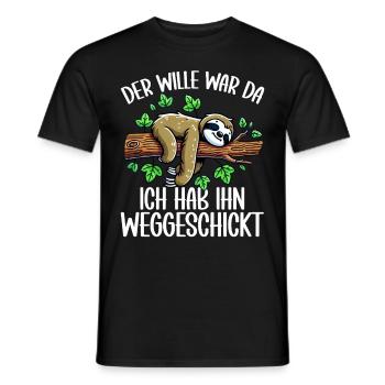 Faultier Fauler Faultierliebhaber Faultiere - Männer T-Shirt - Schwarz - Vorne - AI Model Male 178 light (178cm)