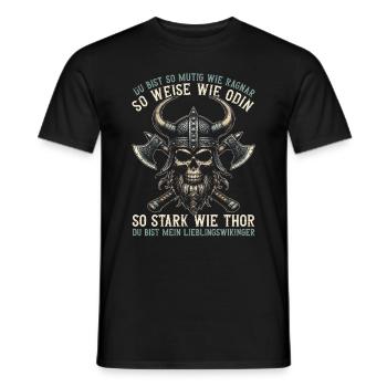 Viking Dad Father's Day Paternity Parent - Men's T-Shirt - black - Front - AI Model Male 178 light (178cm)