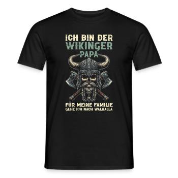 Viking Dad Father's Day Paternity Parent - Men's T-Shirt - black - Front - AI Model Male 178 light (178cm)