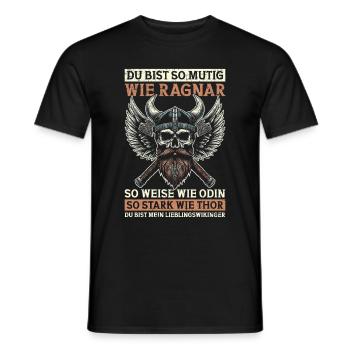 Viking Dad Father's Day Paternity Parent - Men's T-Shirt - black - Front - AI Model Male 178 light (178cm)