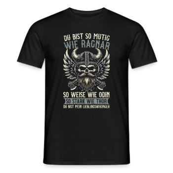Viking Dad Father's Day Paternity Parent - Men's T-Shirt - black - Front - AI Model Male 178 light (178cm)