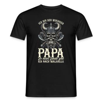 Viking Dad Father's Day Paternity Parent - Men's T-Shirt - black - Front - AI Model Male 178 light (178cm)