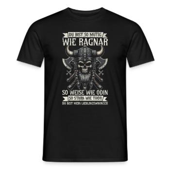 Viking Dad Father's Day Paternity Parent - Men's T-Shirt - black - Front - AI Model Male 178 light (178cm)
