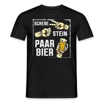 Scissors Stone Beer Couple Beer Lovers Beer Drinkers - Men's T-Shirt - black - Front - AI Model Male 178 light (178cm)
